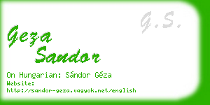 geza sandor business card