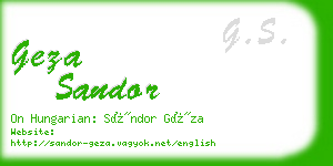 geza sandor business card